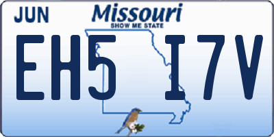 MO license plate EH5I7V
