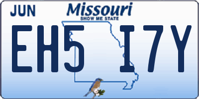 MO license plate EH5I7Y