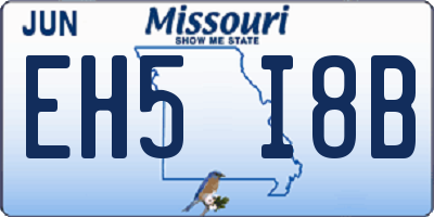 MO license plate EH5I8B
