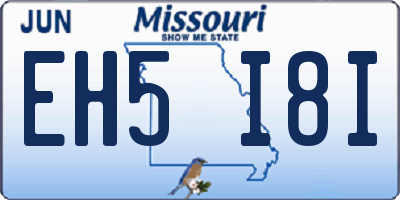MO license plate EH5I8I