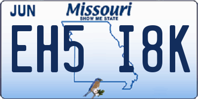 MO license plate EH5I8K