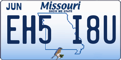 MO license plate EH5I8U