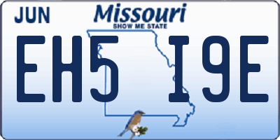 MO license plate EH5I9E