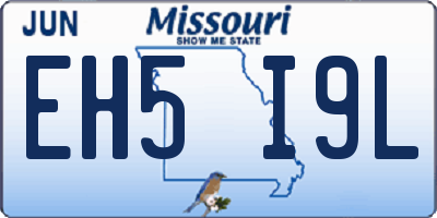 MO license plate EH5I9L