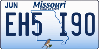 MO license plate EH5I9O