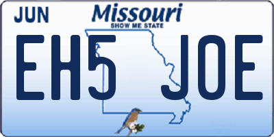 MO license plate EH5J0E