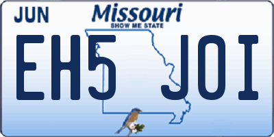 MO license plate EH5J0I