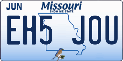 MO license plate EH5J0U