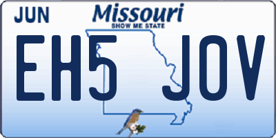 MO license plate EH5J0V