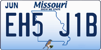 MO license plate EH5J1B