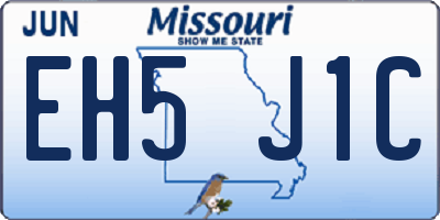 MO license plate EH5J1C