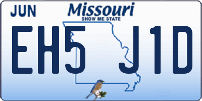 MO license plate EH5J1D