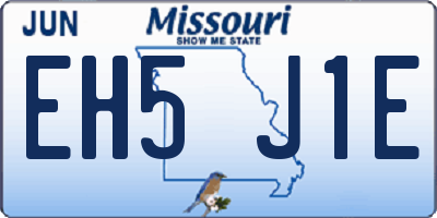 MO license plate EH5J1E