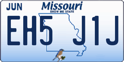 MO license plate EH5J1J