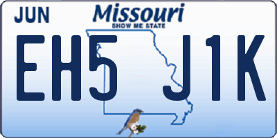 MO license plate EH5J1K