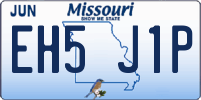 MO license plate EH5J1P