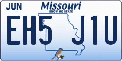 MO license plate EH5J1U