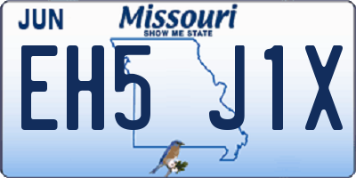 MO license plate EH5J1X