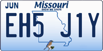 MO license plate EH5J1Y