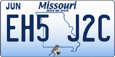MO license plate EH5J2C
