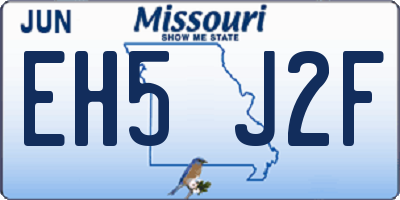 MO license plate EH5J2F