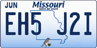 MO license plate EH5J2I