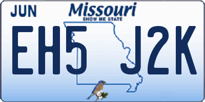 MO license plate EH5J2K