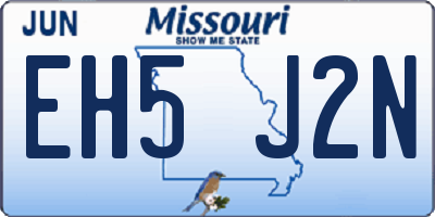 MO license plate EH5J2N