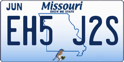 MO license plate EH5J2S