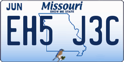 MO license plate EH5J3C