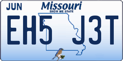 MO license plate EH5J3T