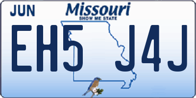 MO license plate EH5J4J