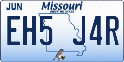 MO license plate EH5J4R