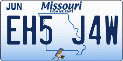 MO license plate EH5J4W