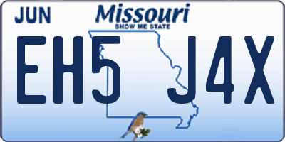 MO license plate EH5J4X