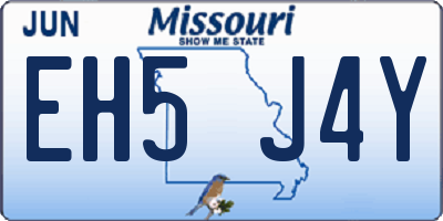 MO license plate EH5J4Y