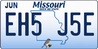 MO license plate EH5J5E