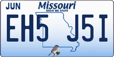 MO license plate EH5J5I