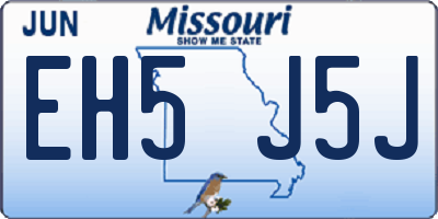 MO license plate EH5J5J