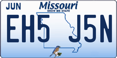 MO license plate EH5J5N