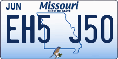 MO license plate EH5J5O