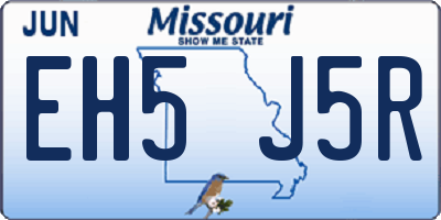 MO license plate EH5J5R