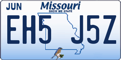 MO license plate EH5J5Z