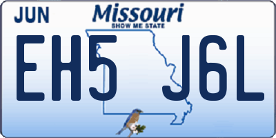 MO license plate EH5J6L