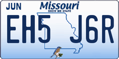 MO license plate EH5J6R