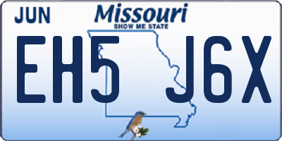 MO license plate EH5J6X