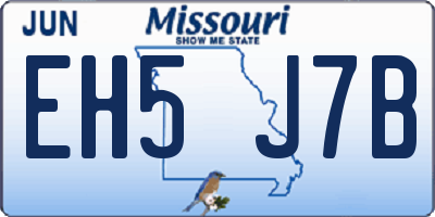 MO license plate EH5J7B