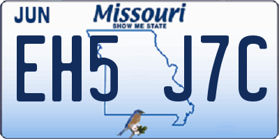 MO license plate EH5J7C