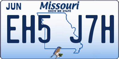 MO license plate EH5J7H