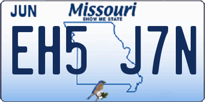 MO license plate EH5J7N